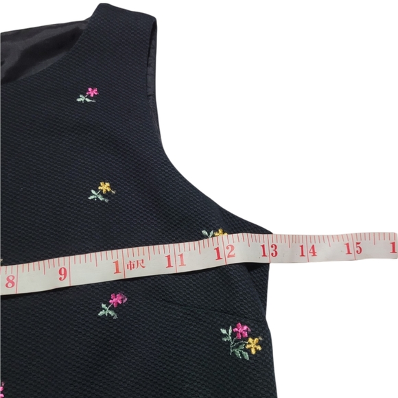 Talbots sleeveless black dress with flowers. 201 - Picture 5 of 9